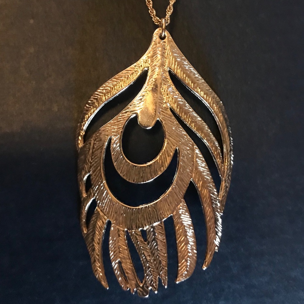KENDRA SCOTT PEACOCK FEATHER EME NECKLACE~RARE
